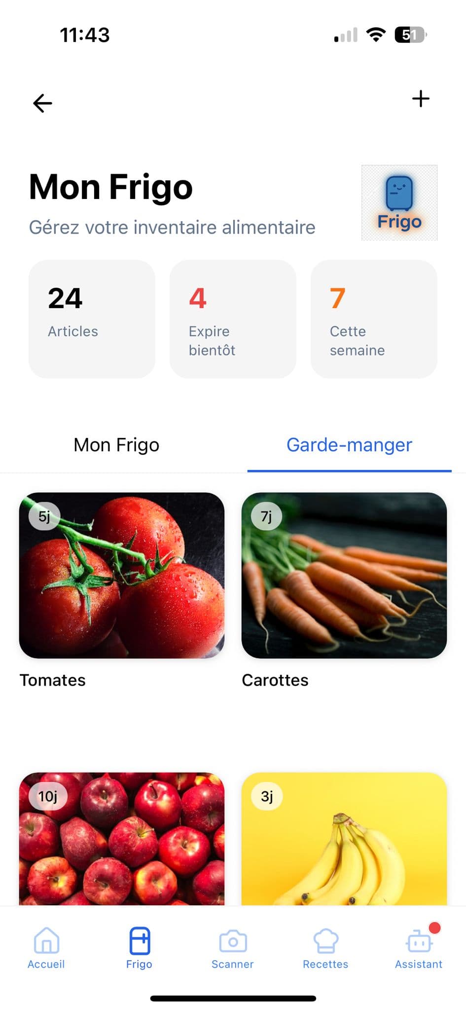 Écran YUMAPP 1
